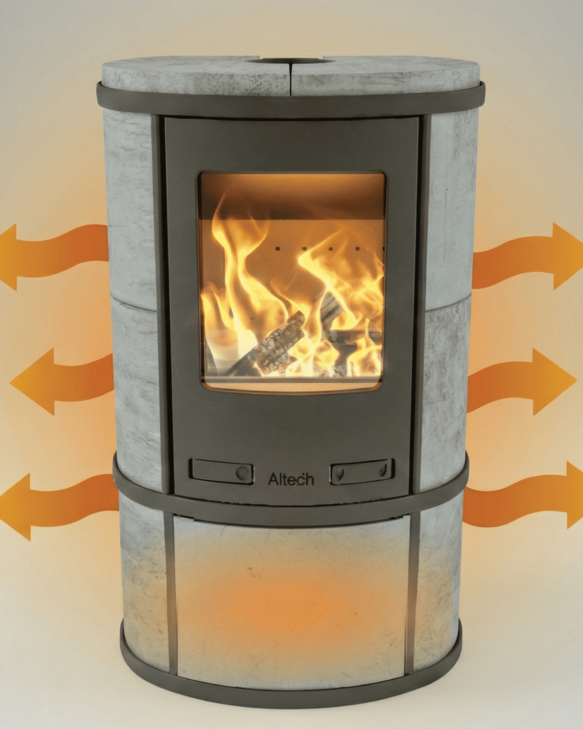 Hybride kachel van Altech: hout en elektrisch verwarmen in perfecte balans