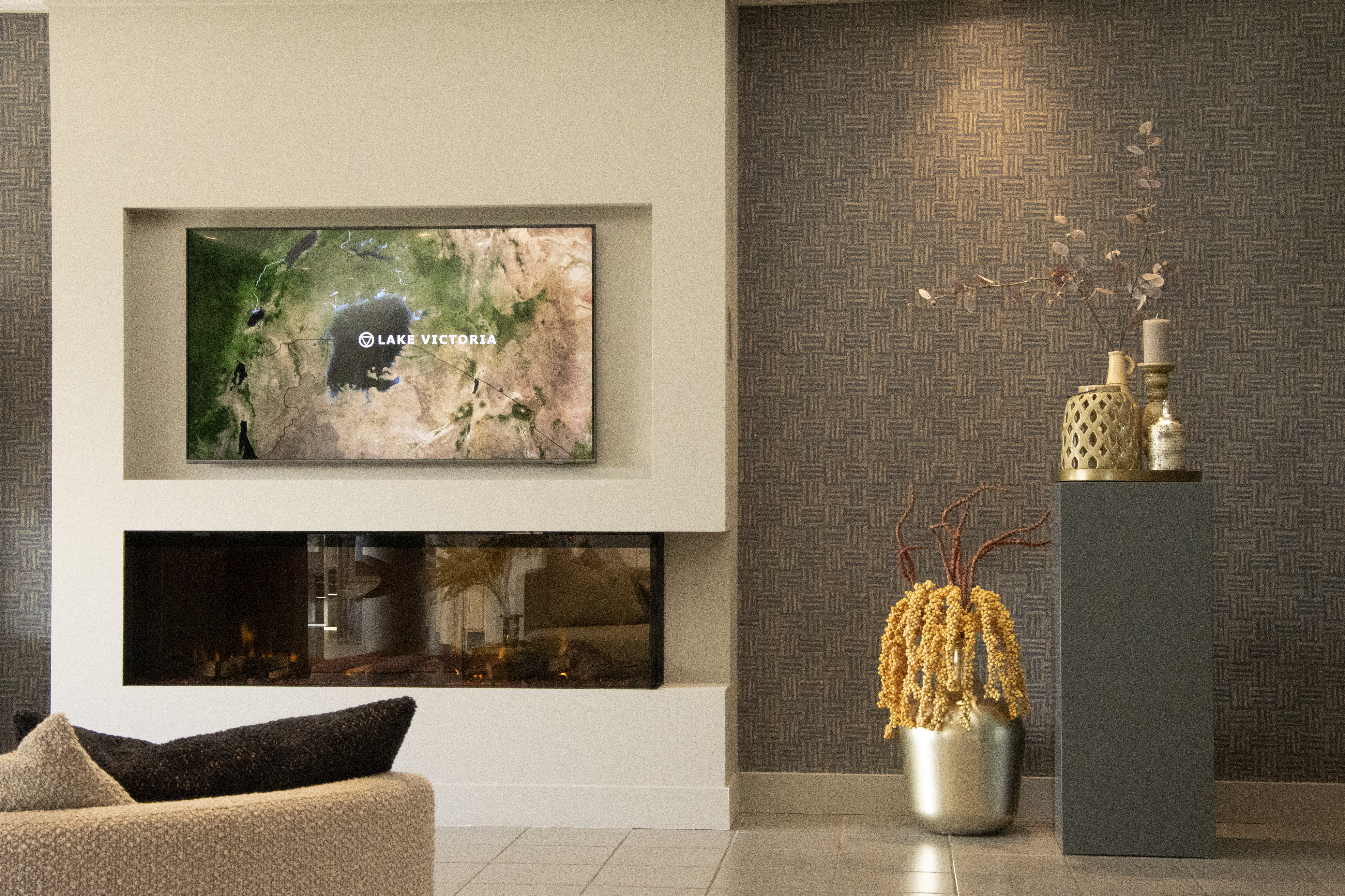 Cinewall met elektrische haard